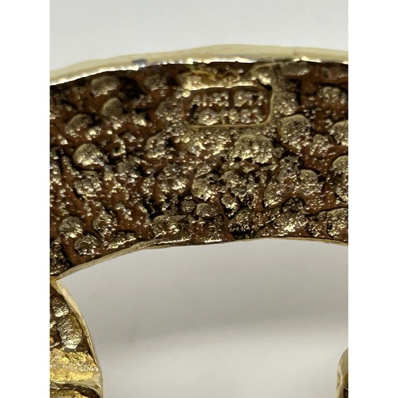 Vintage Mimi di N 1983 Signed Gold Plated Textured Belt Buckle‎ Statement Retro - Picture 3 of 5